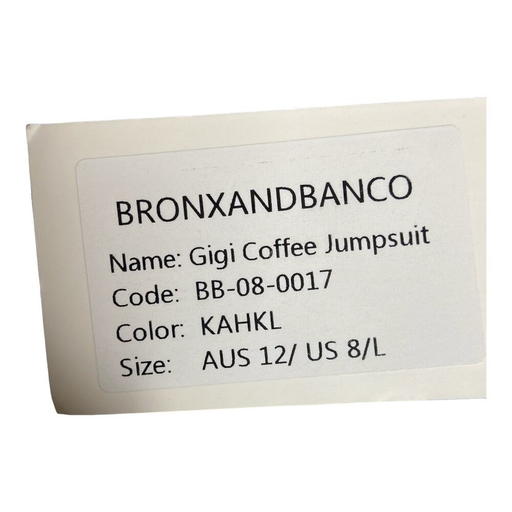 Bronx and Banco Gigi Coffee Jumpsuit Long Sleeve Party Evening Statement L - Picture 10 of 16